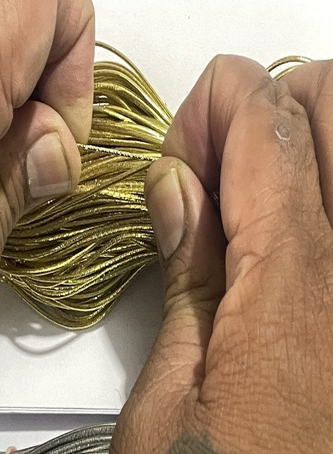 OMX, 1mm Metallic Round Eco-Friendly Rubber Stretch Elastic Cord Bands Rope Jewelry Bracelets Strings for Garment, Craft Making Gift Wrapping (Total 260 Mtr, All Golden) - Image 4